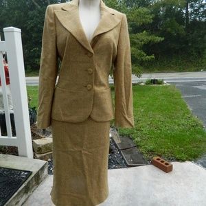 Rena Lange Silk Wool & Cashmere Camel Ivory Suit 6